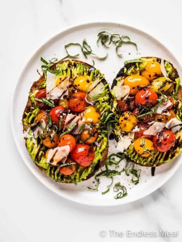 Tomato Avocado Toast with Parmesan